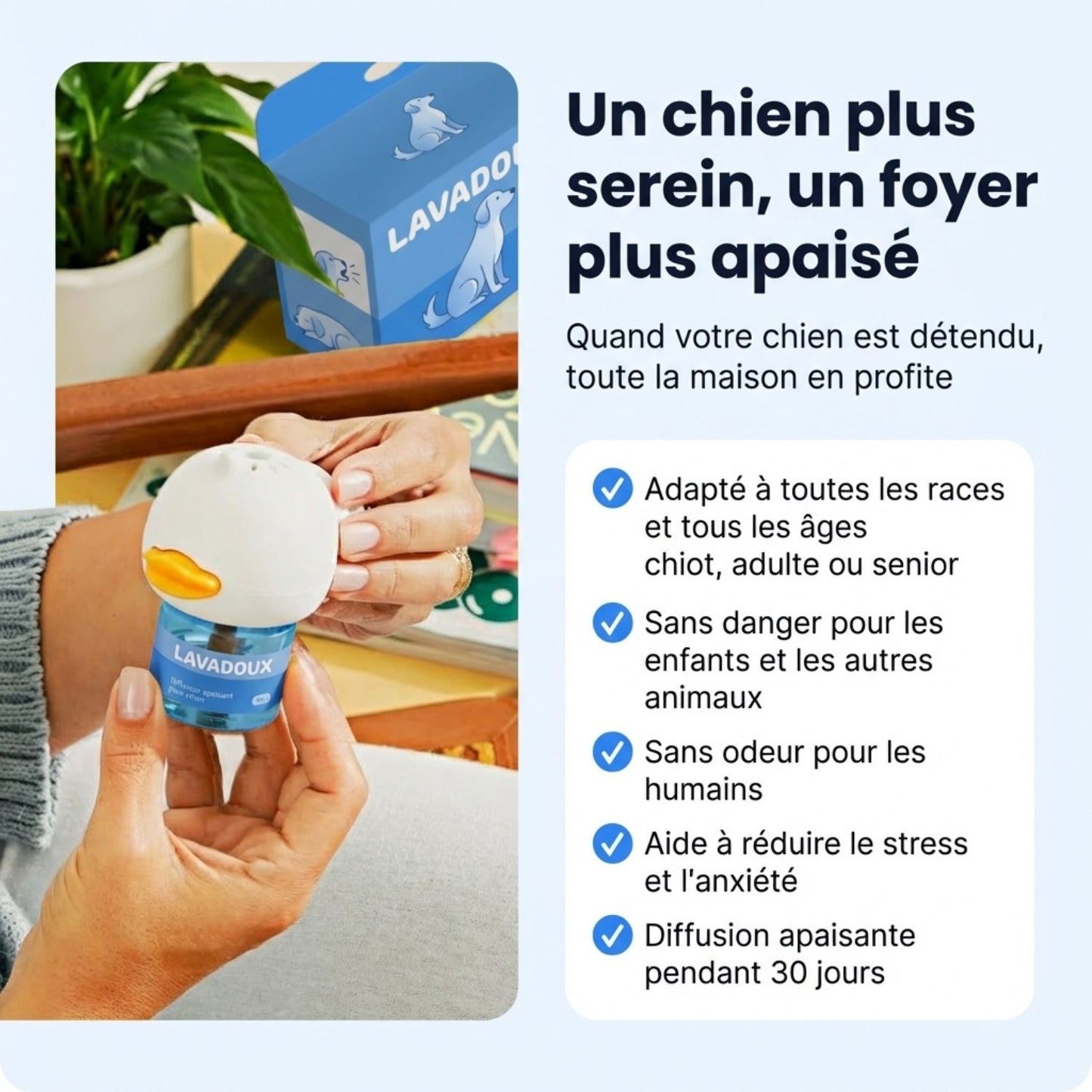 Lavadoux® – Diffuseur Apaisant pour Chiens