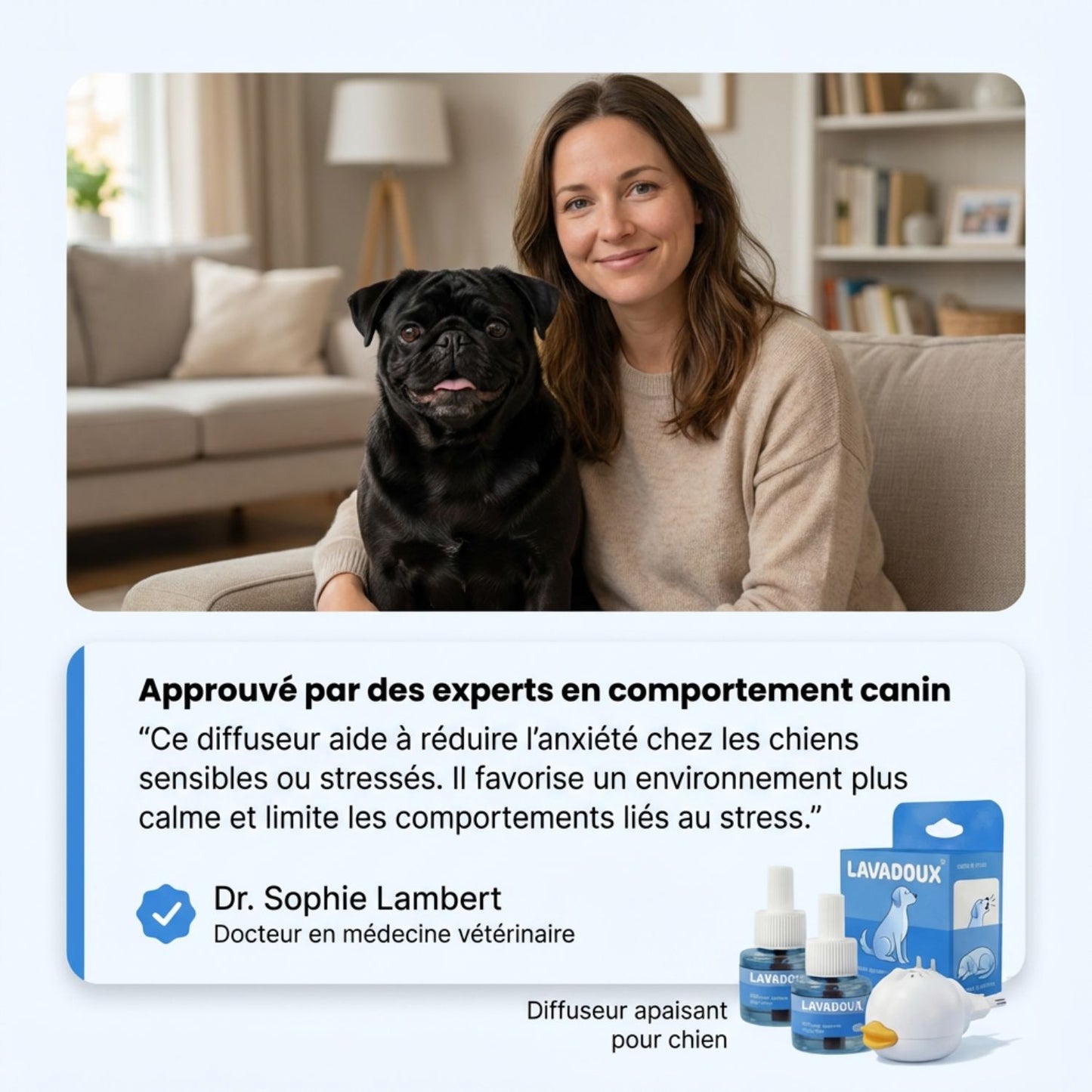 Lavadoux® – Diffuseur Apaisant pour Chiens