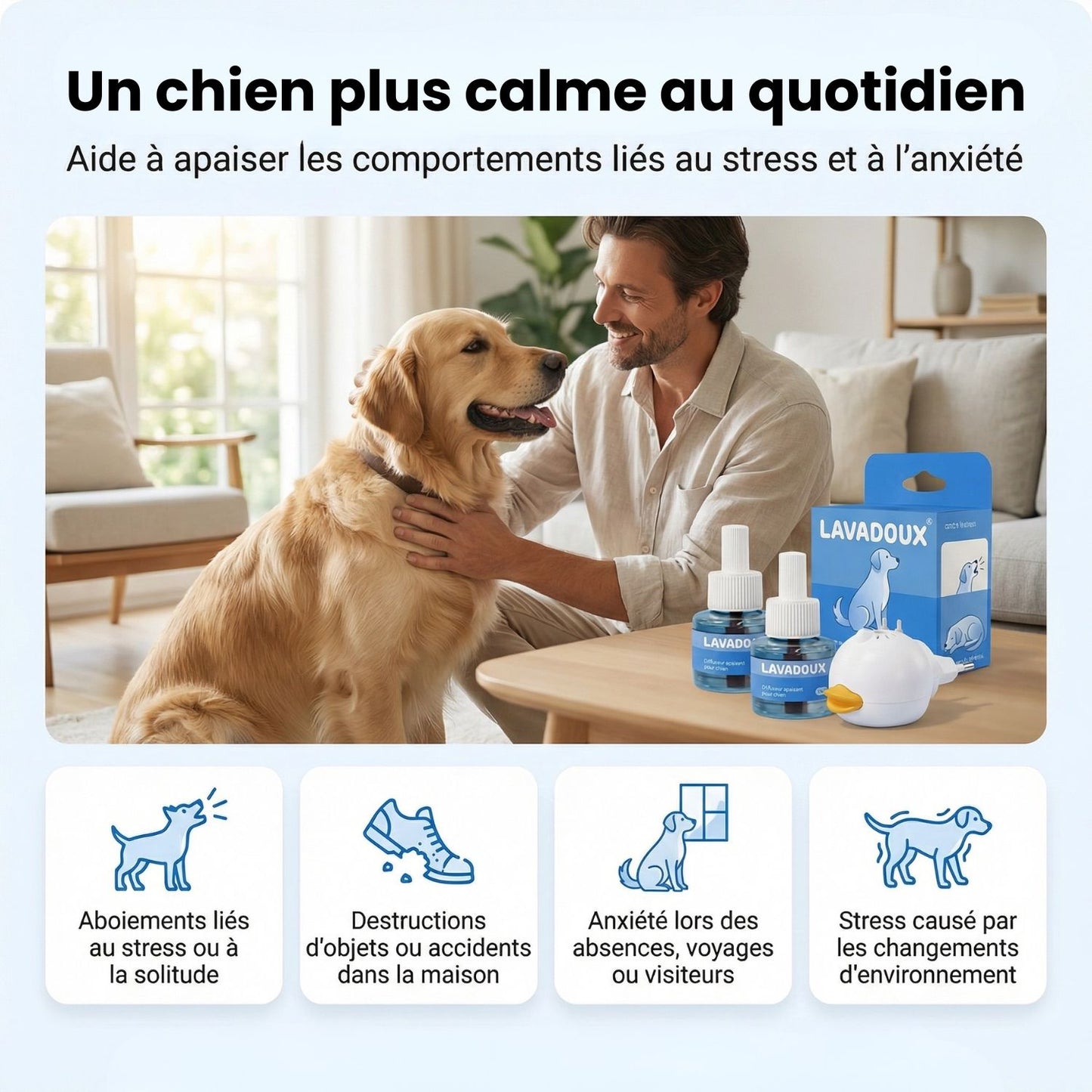 Phéro-Calm® — Diffuseur Anti-Anxiété pour Chiens